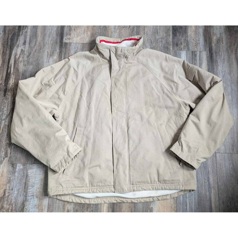 Woolrich Men’s Khaki Workman Jacket Large Fleece Lined Workwear Lumberjack NUT